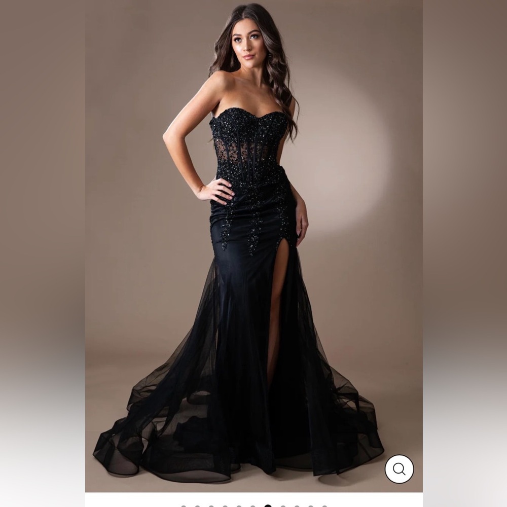Sophisticated Black Strapless Gown